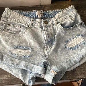Amuse Society Jean Shorts Mid Rise